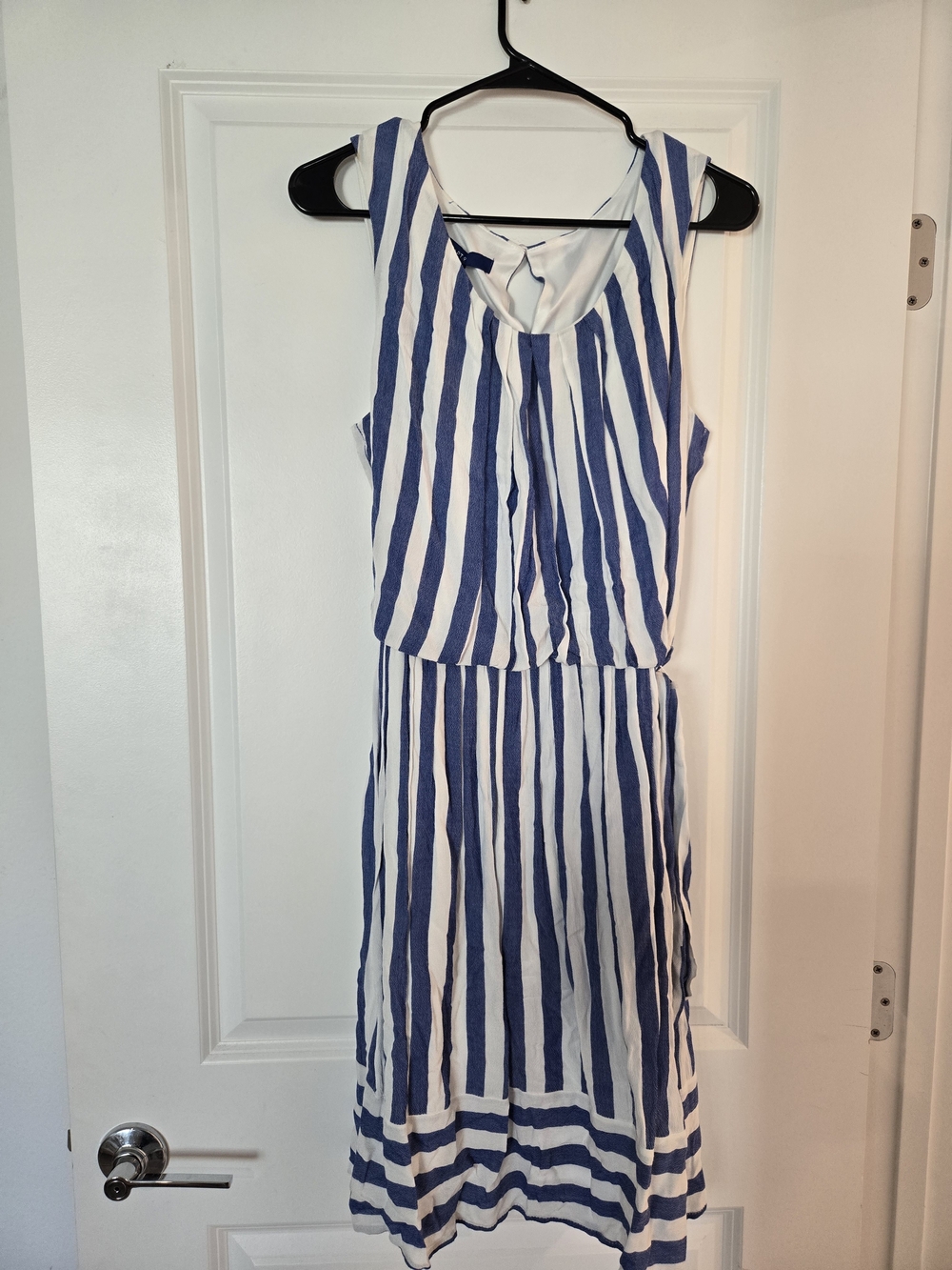 Apt. 9 Blue and White Vertical-Stripe Sleeveless Dress